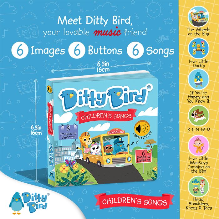 Ditty Bird Children's Songs Multi-Coloured 16x2x16cm