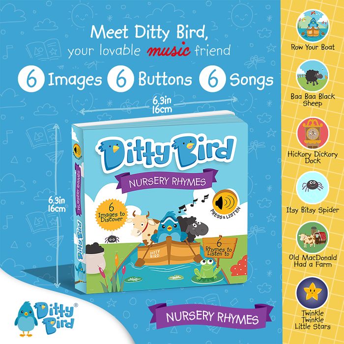 Ditty Bird Nursery Rhymes Multi-Coloured 16x2x16cm