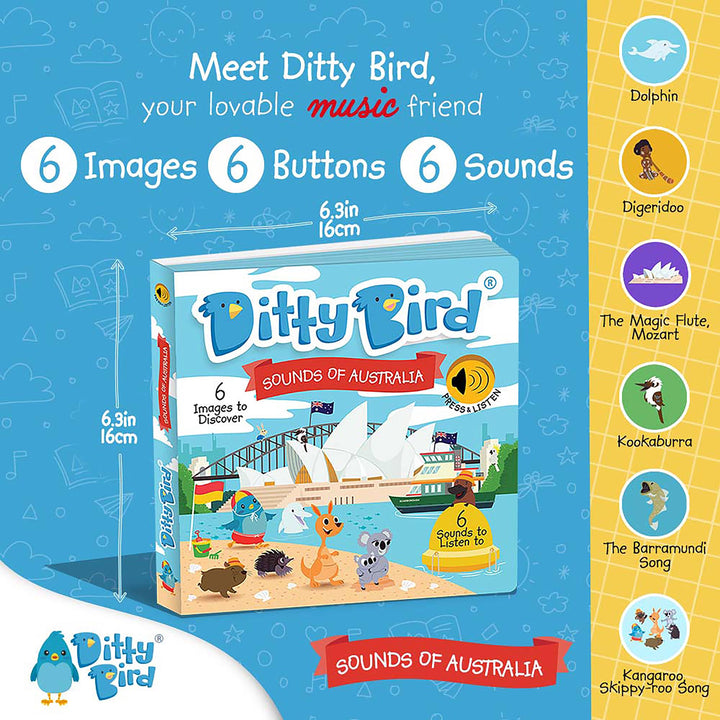 Ditty Bird Sounds of Australia Multi-Coloured 16x2x16cm