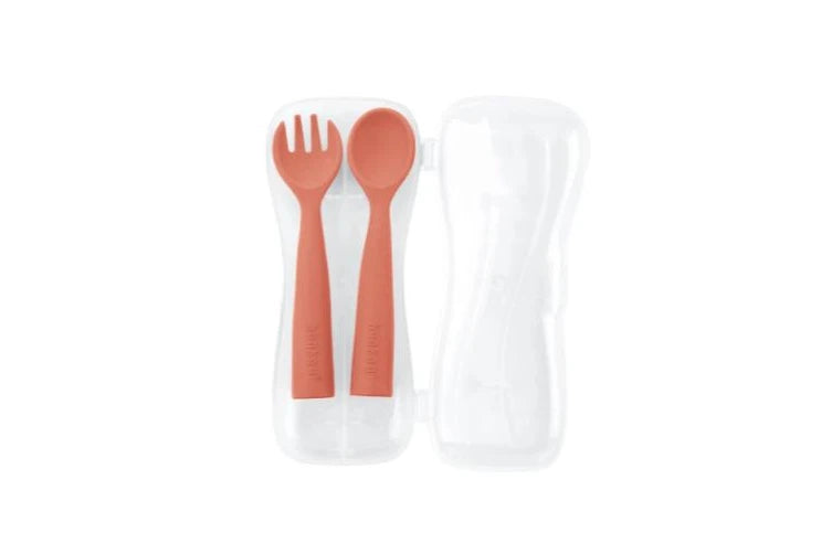 Haakaa Bendy Silicone Cutlery Set - Rust