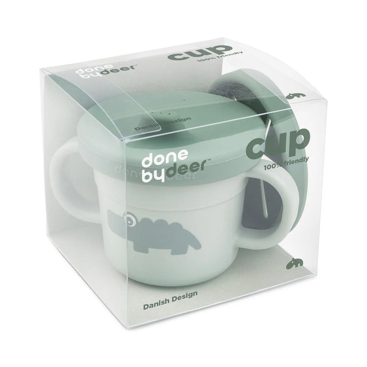 Done by Deer Foodie Spout and Snack Cup - Croco Green