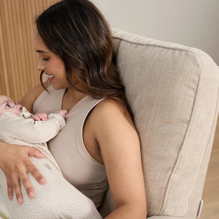 Il Tutto Quinn Electric Recliner Glider Chair with USB in Latté