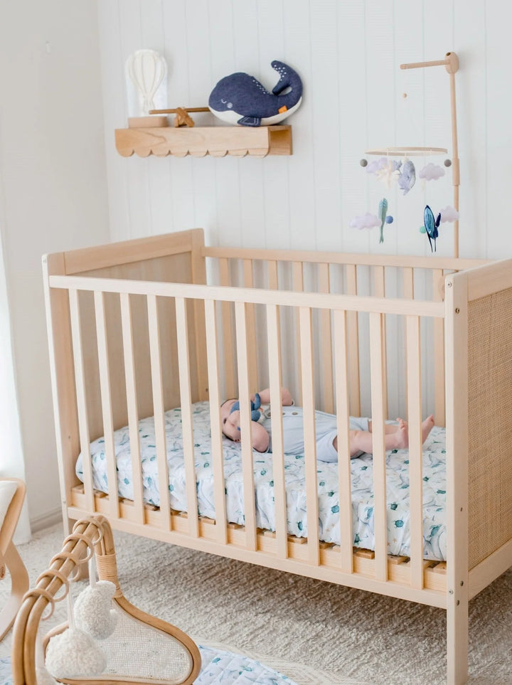 Bambella Designs Waterproof Cot Sheet | Turtle Bay