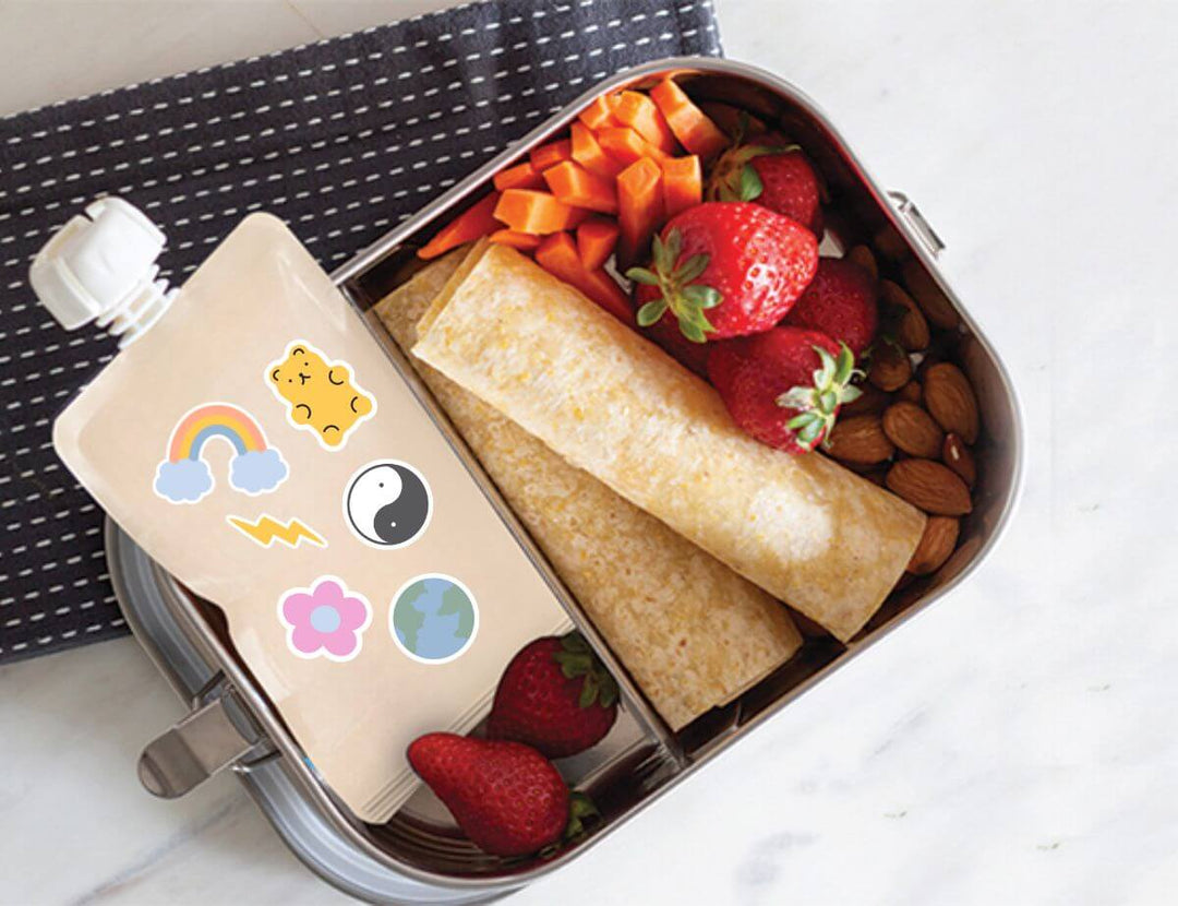 Cherub Baby ON THE GO REUSABLE FOOD STORAGE POUCH 150ML 5PK - SUMMER VIBES