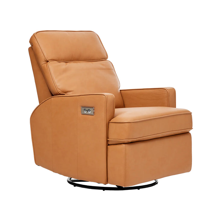iL Tutto Leo Electric Glider Recliner in Tan Leather