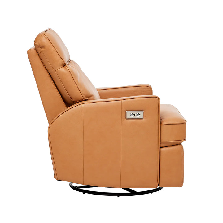 iL Tutto Leo Electric Glider Recliner in Tan Leather