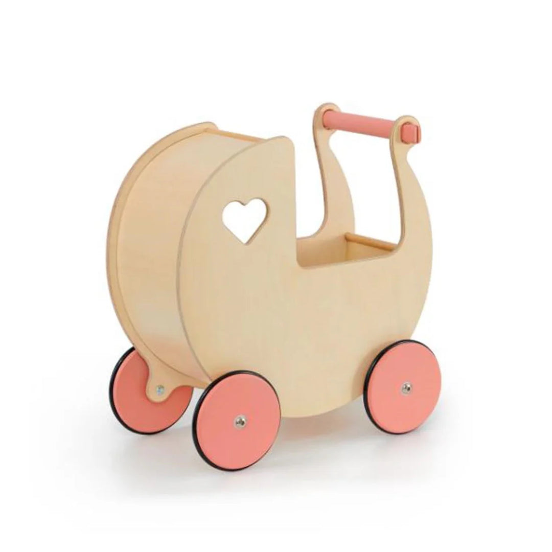 Moover Toys Classic Dolls Pram Natural and Pink