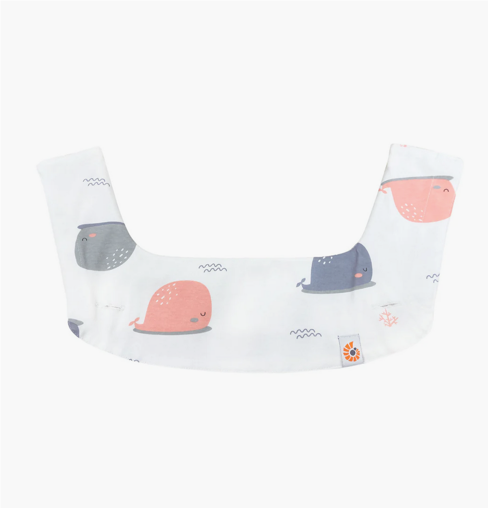 Ergobaby Drool Bib - Reversible Whale / Clouds