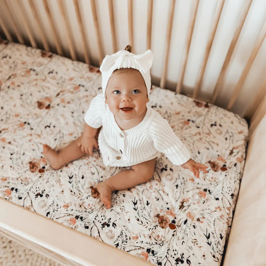 Bambella Designs Waterproof Cot Sheet | Wildflowers