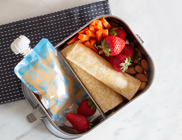 Cherub Baby ON THE GO REUSABLE FOOD POUCH MINIS (120ML) - TOUCAN BLUE & RAINFOREST GREEN 10PK