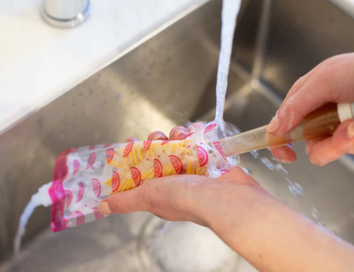 Cherub Baby ON THE GO REUSABLE FOOD POUCH MINIS (120ML) - NEON MELON & HOT PINEAPPLE 10PK