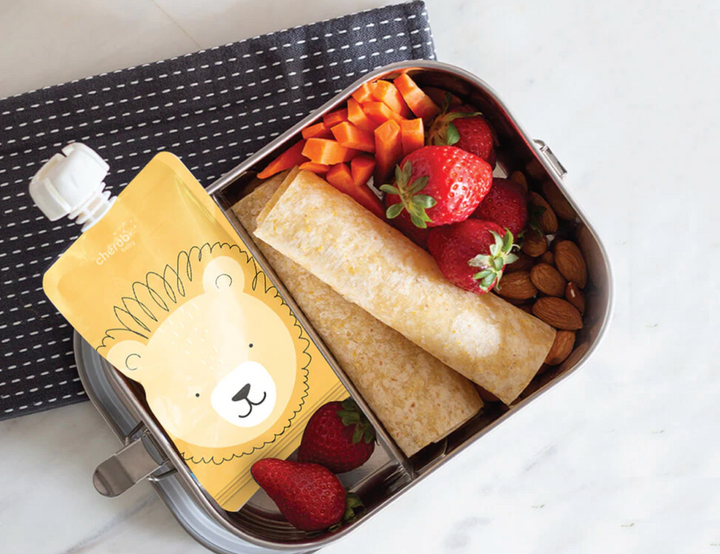 Cherub Baby ON THE GO REUSABLE FOOD POUCHES (150ML) - ANIMAL SET 5PK