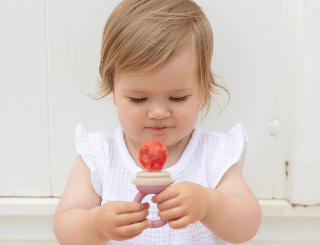 Cherub Baby SILICONE FRESH FOOD FEEDER -  DUSTY ROSE / SAND