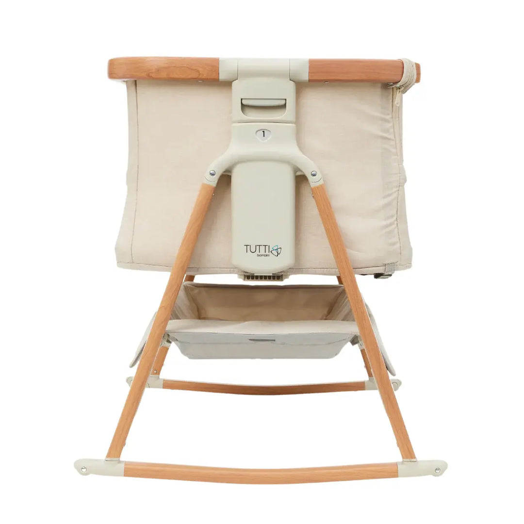 iL Tutto CoZee Breeze Plus Co-Sleeping Bassinet with Rocking Legs in Scandi Walnut and Ecru
