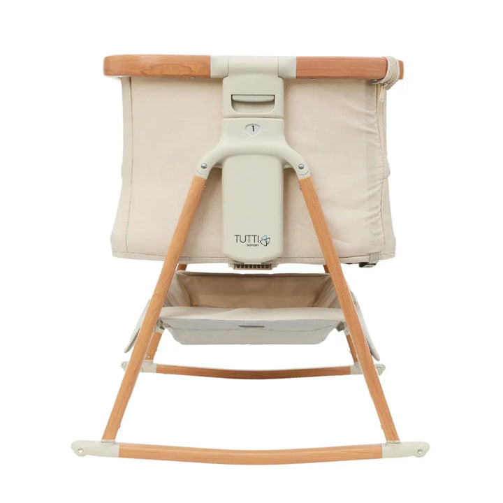 iL Tutto CoZee Breeze Plus Co-Sleeping Bassinet with Rocking Legs in Scandi Walnut and Ecru