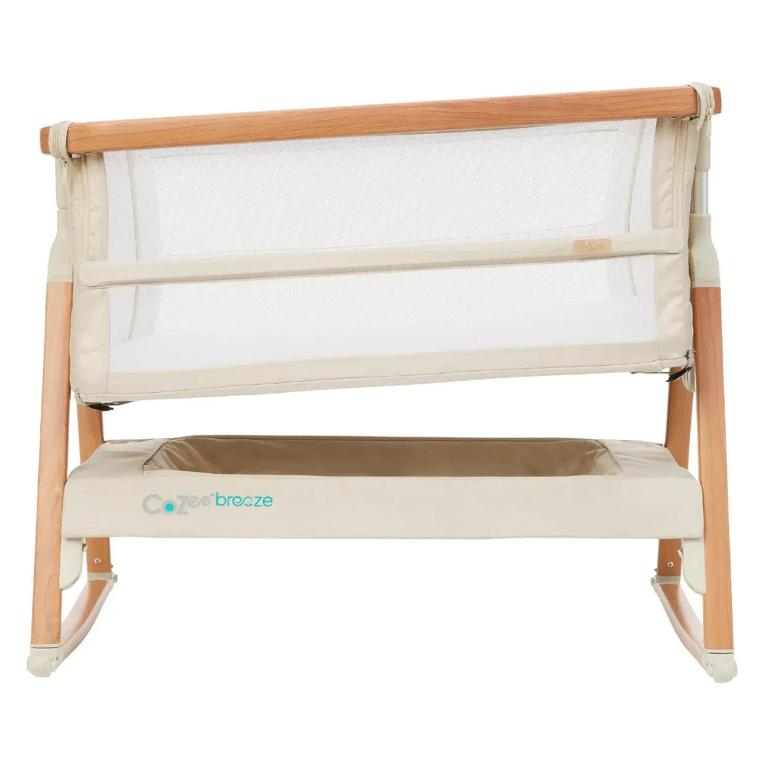 iL Tutto CoZee Breeze Plus Co-Sleeping Bassinet with Rocking Legs in Scandi Walnut and Ecru