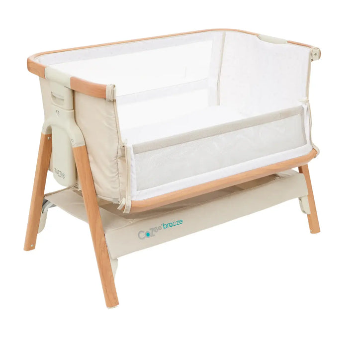 iL Tutto CoZee Breeze Plus Co-Sleeping Bassinet with Rocking Legs in Scandi Walnut and Ecru
