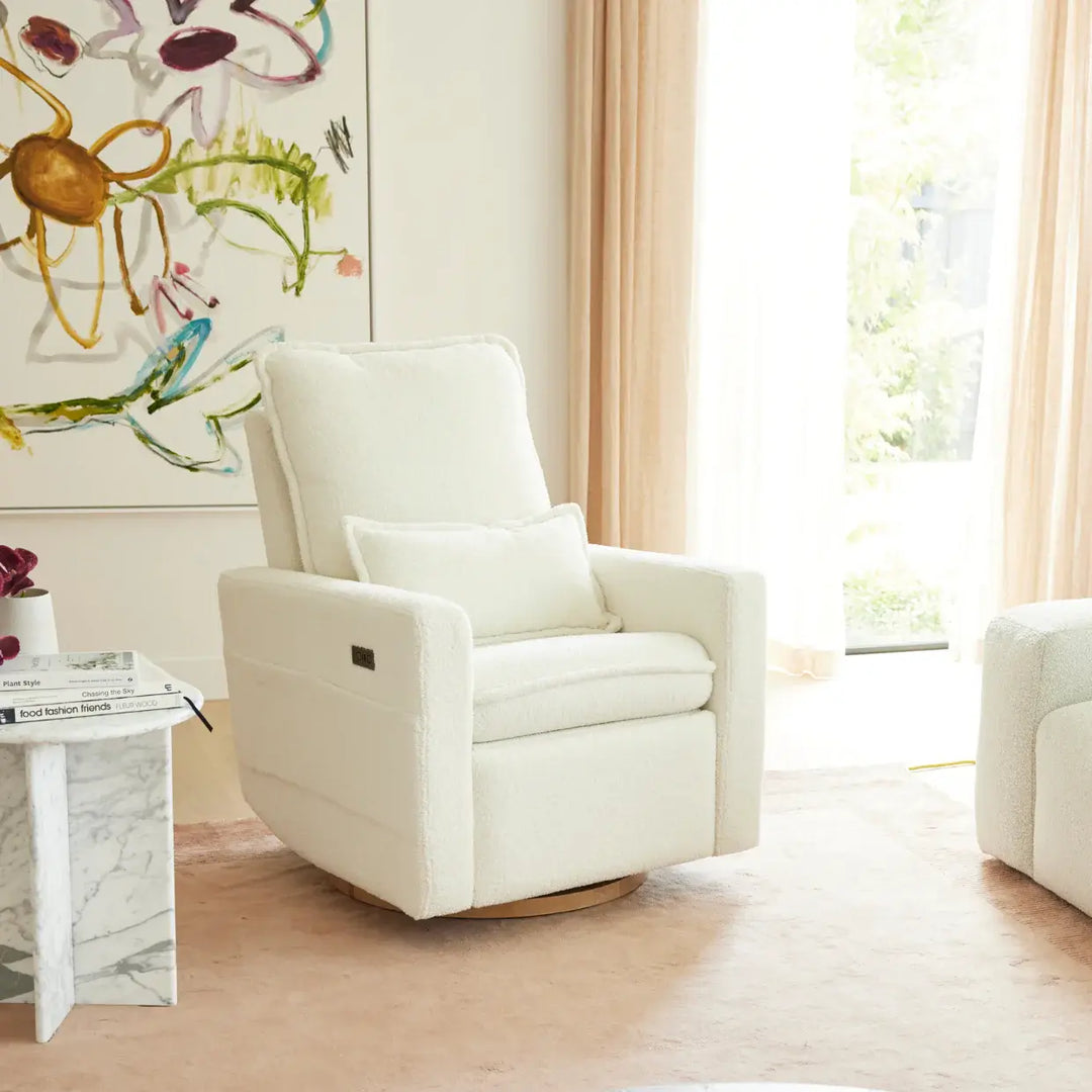 Il Tutto Frankie Electric Recliner/Glider Chair - Coconut Teddy