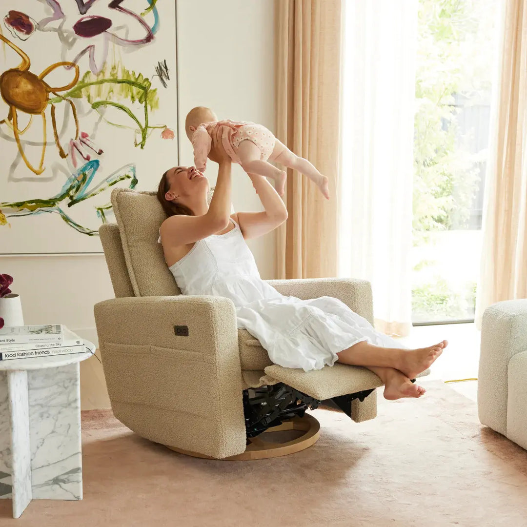 Il Tutto Frankie Electric Recliner/Glider Chair - Taupe Teddy