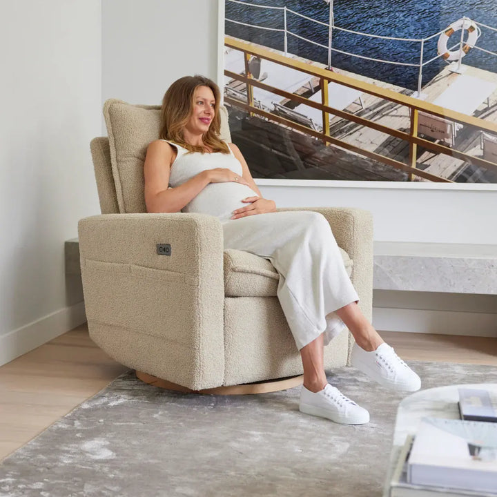 Il Tutto Frankie Electric Recliner/Glider Chair - Taupe Teddy