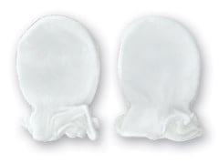 Playette 2 pack Newborn Bamboo Mittens White/White(1312220)