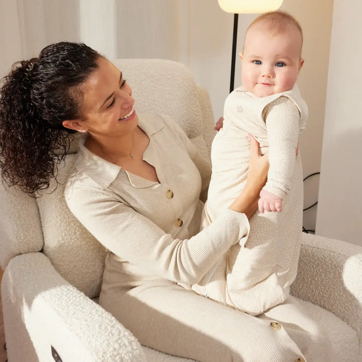 Il Tutto Henry Electric Recliner Glider Chair with USB - Vanilla Bouclé