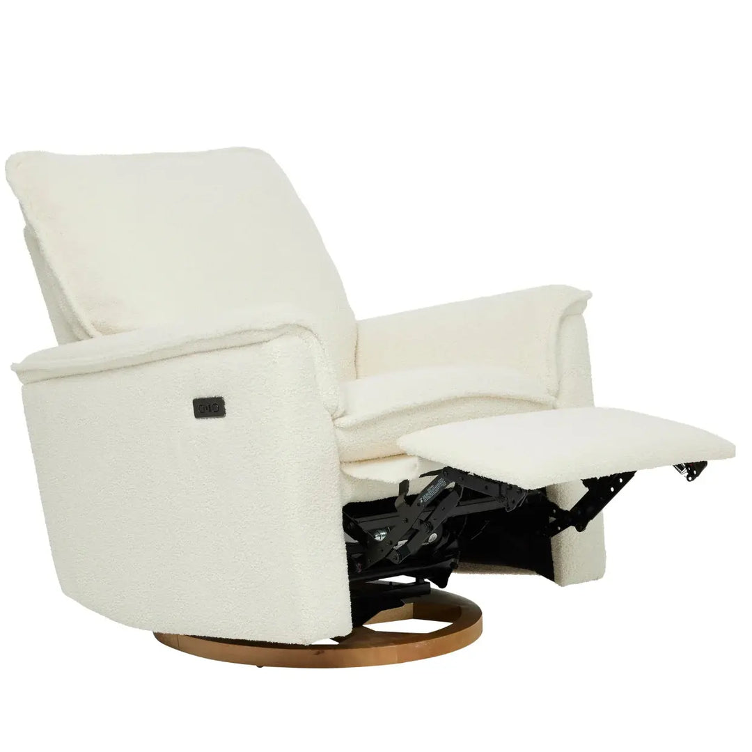 Il Tutto Louie Electric Recliner Glider Nursery Chair in Coconut Teddy