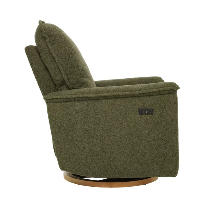 Il Tutto Louie Electric Recliner Glider Nursery Chair in Olive Teddy