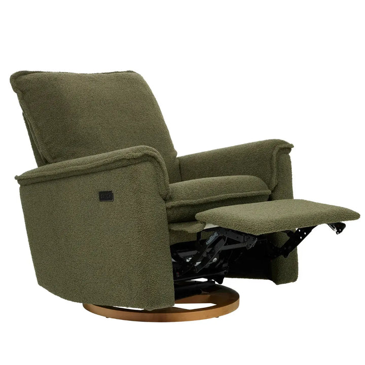 Il Tutto Louie Electric Recliner Glider Nursery Chair in Olive Teddy