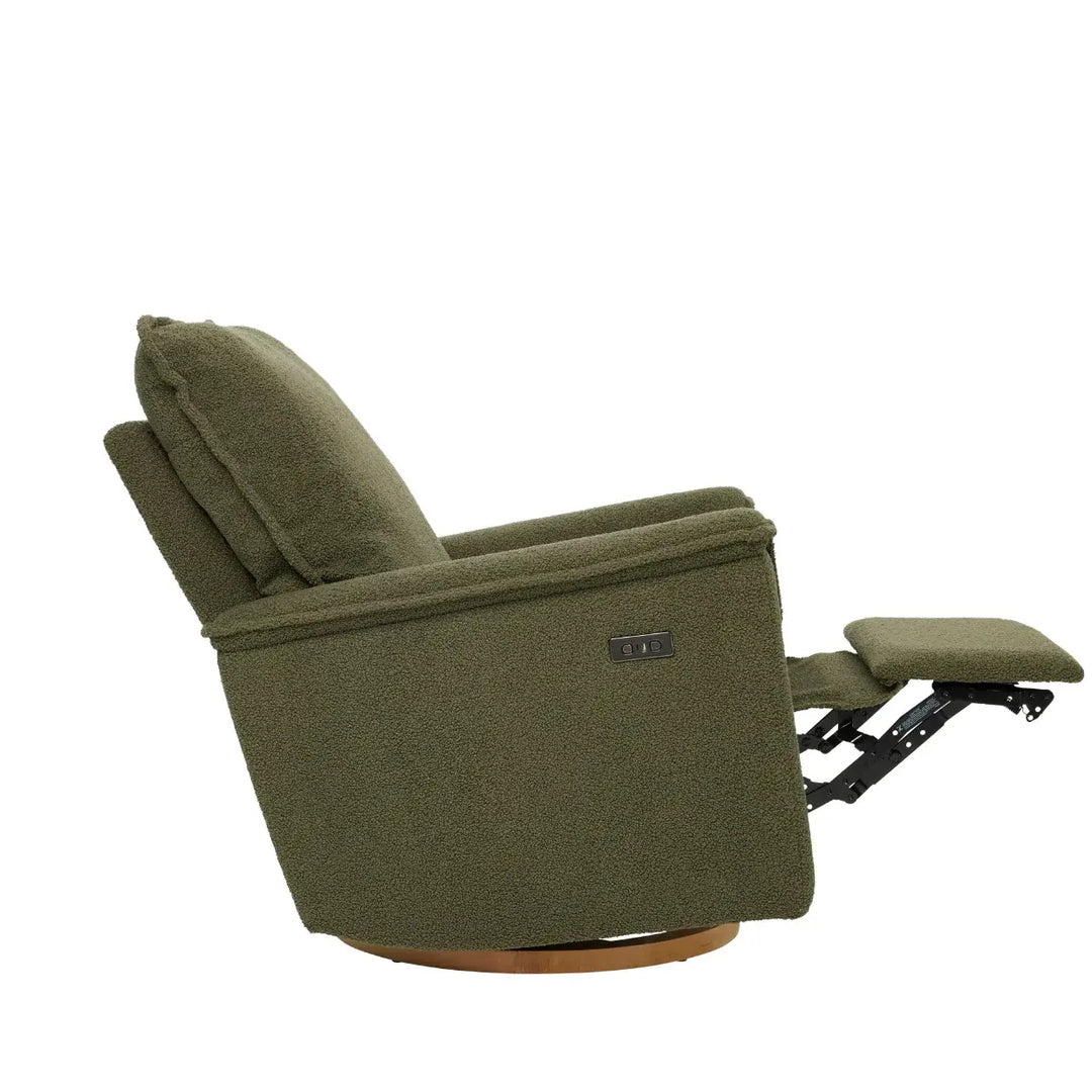 Il Tutto Louie Electric Recliner Glider Nursery Chair in Olive Teddy
