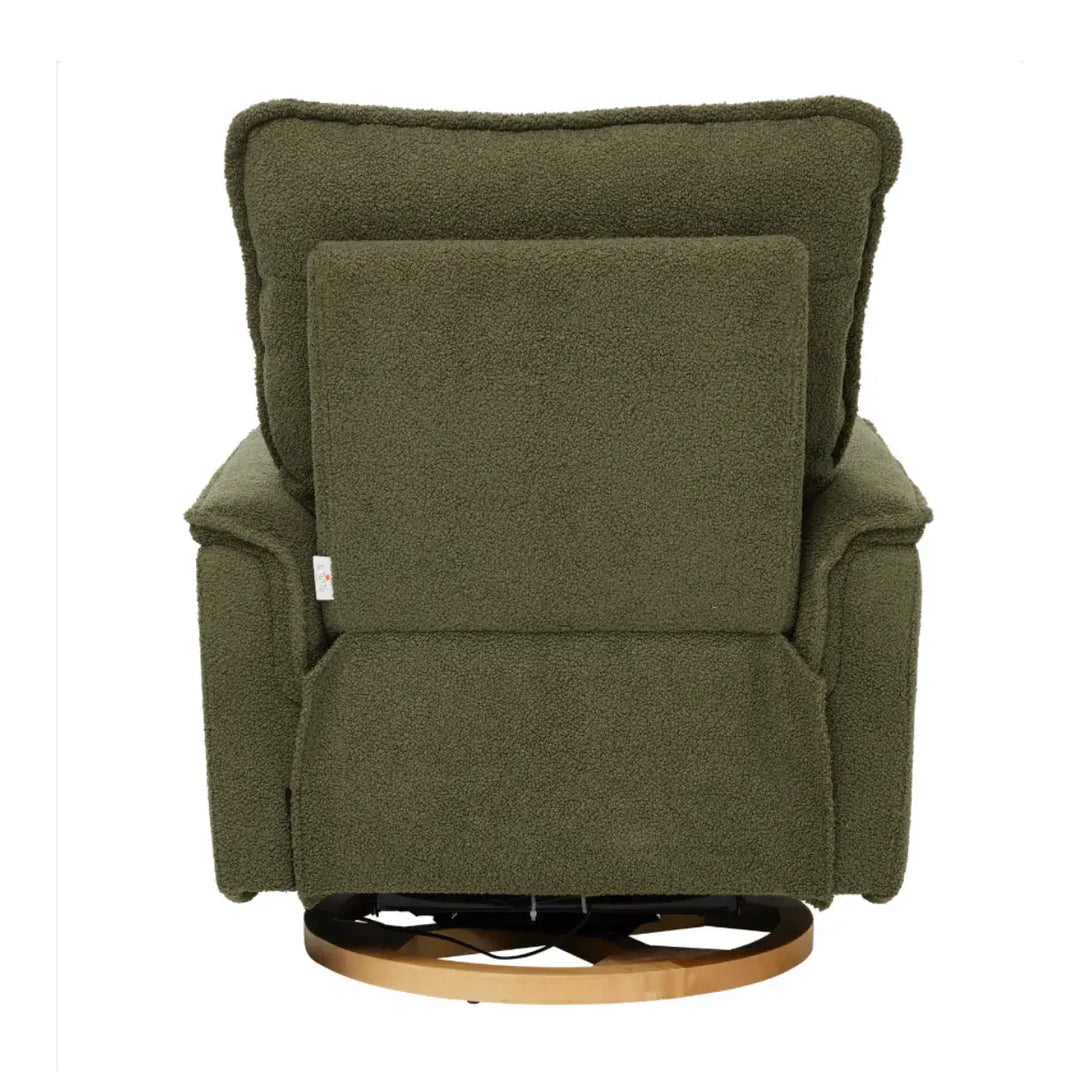 Il Tutto Louie Electric Recliner Glider Nursery Chair in Olive Teddy