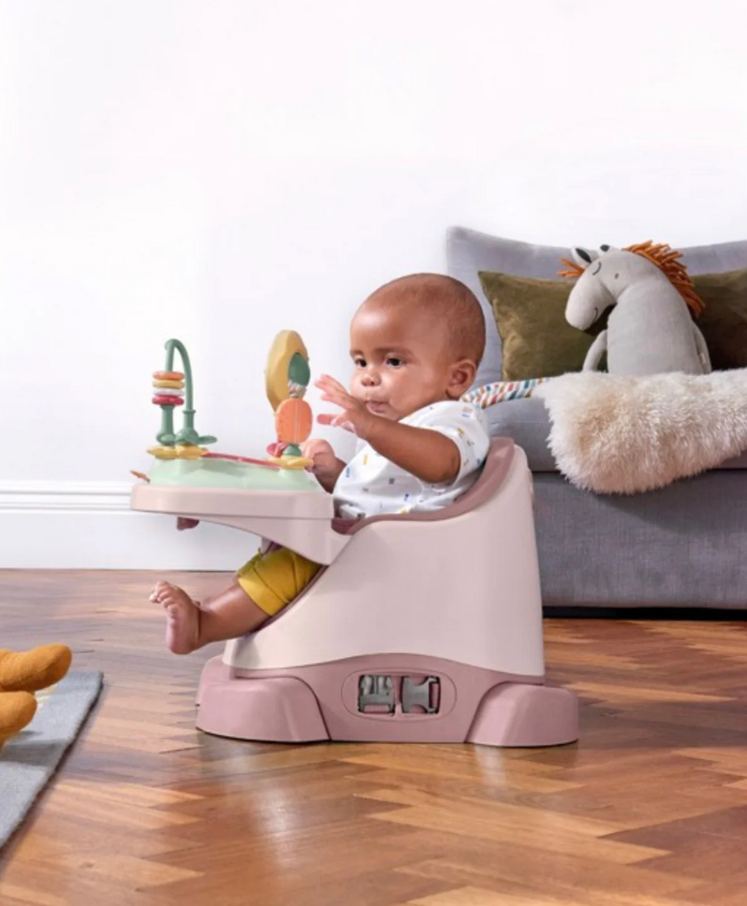 Mamas & Papas Bug 3-in-1 Floor & Booster Seat with Activity Tray - Blossom