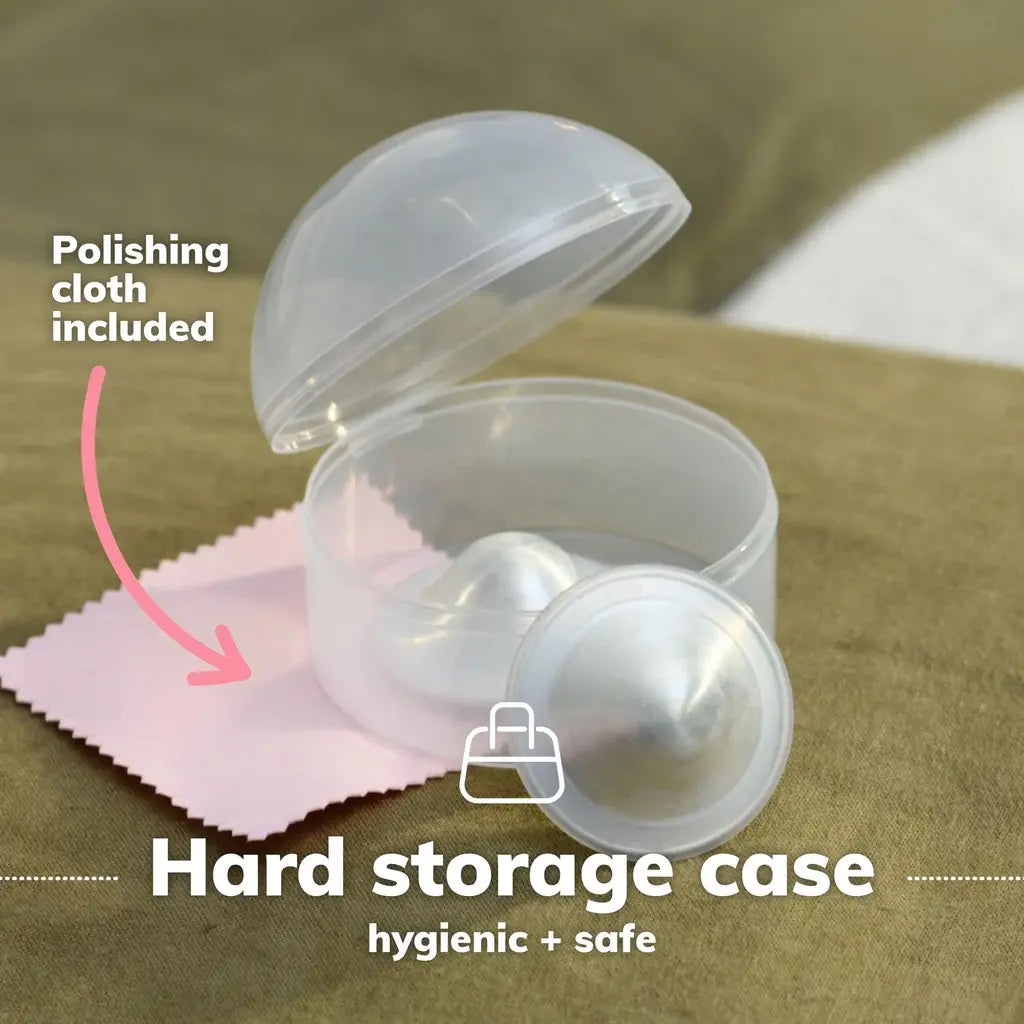 NEW BEGINNINGS SILVER NURSING CUPS 45mm (M) 2pk