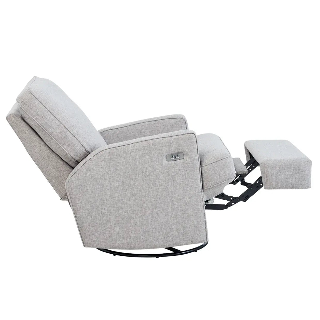Il Tutto Quinn Electric Recliner Glider Nursery Chair - Pure Grey