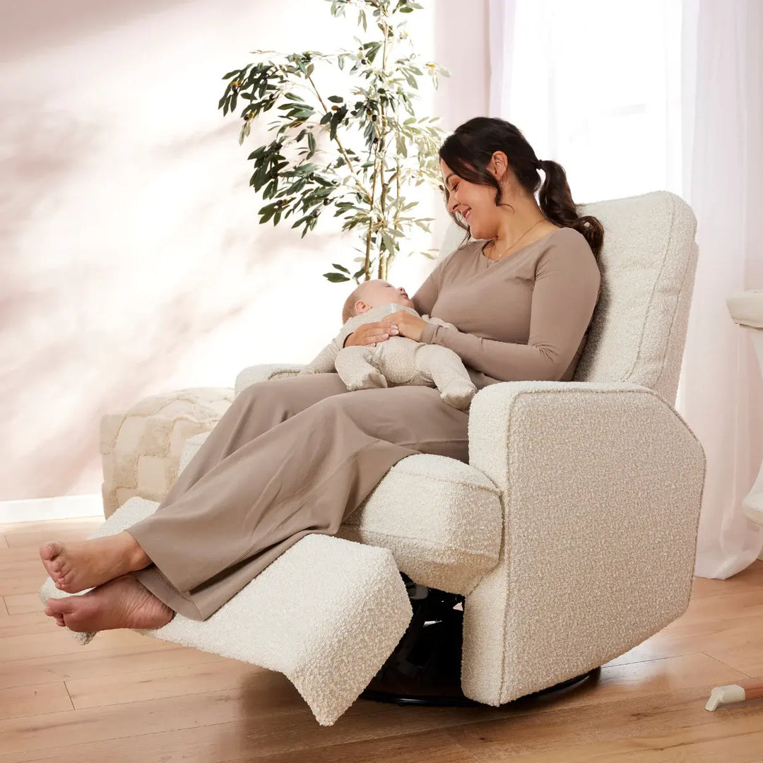 Il Tutto Quinn Recliner Glider Chair - Vanilla Bouclé