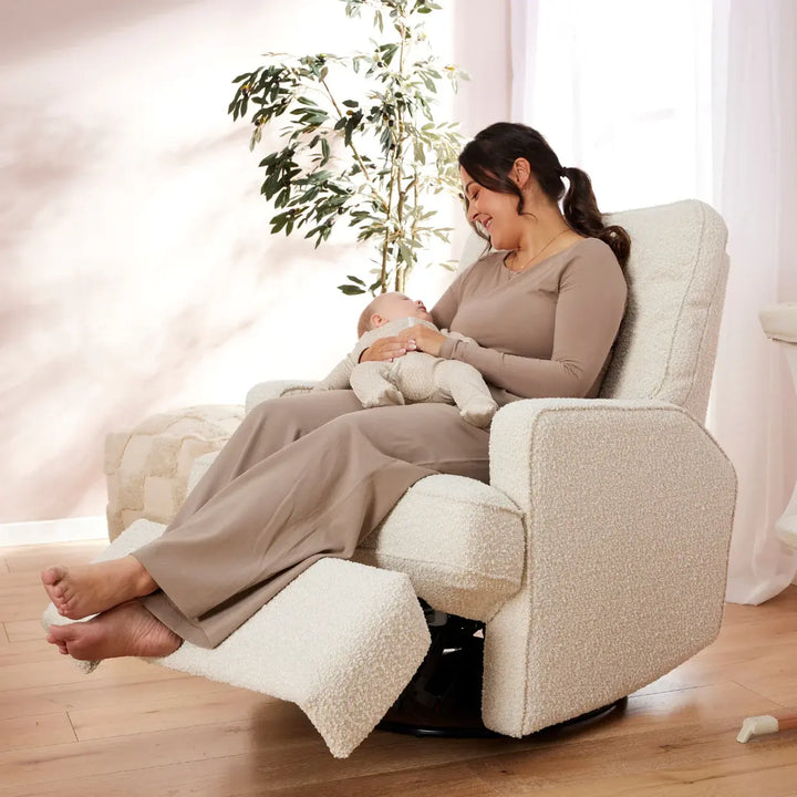 Il Tutto Quinn Recliner Glider Chair - Vanilla Bouclé