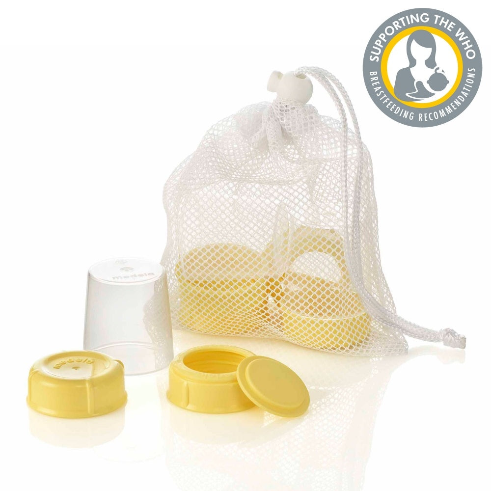 Medela wide base bottle collar&lid Set