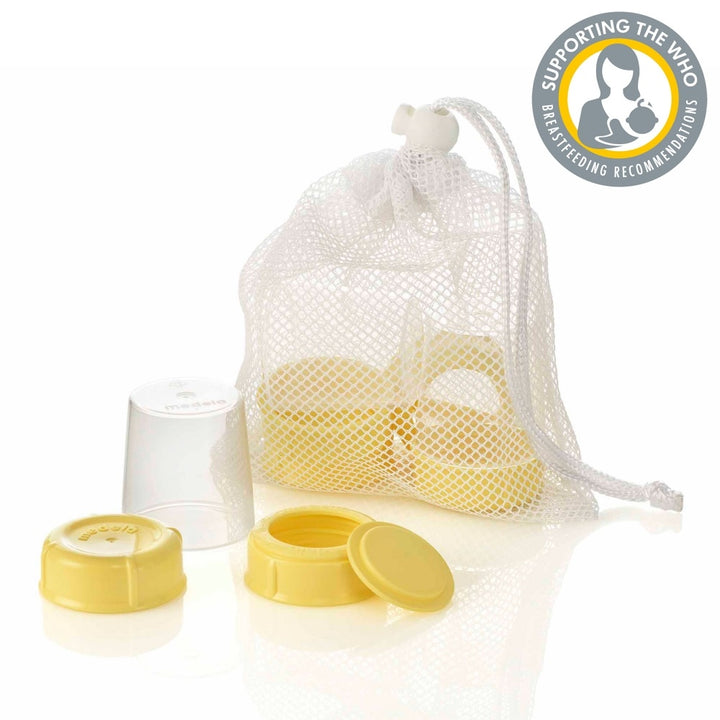 Medela wide base bottle collar&lid Set