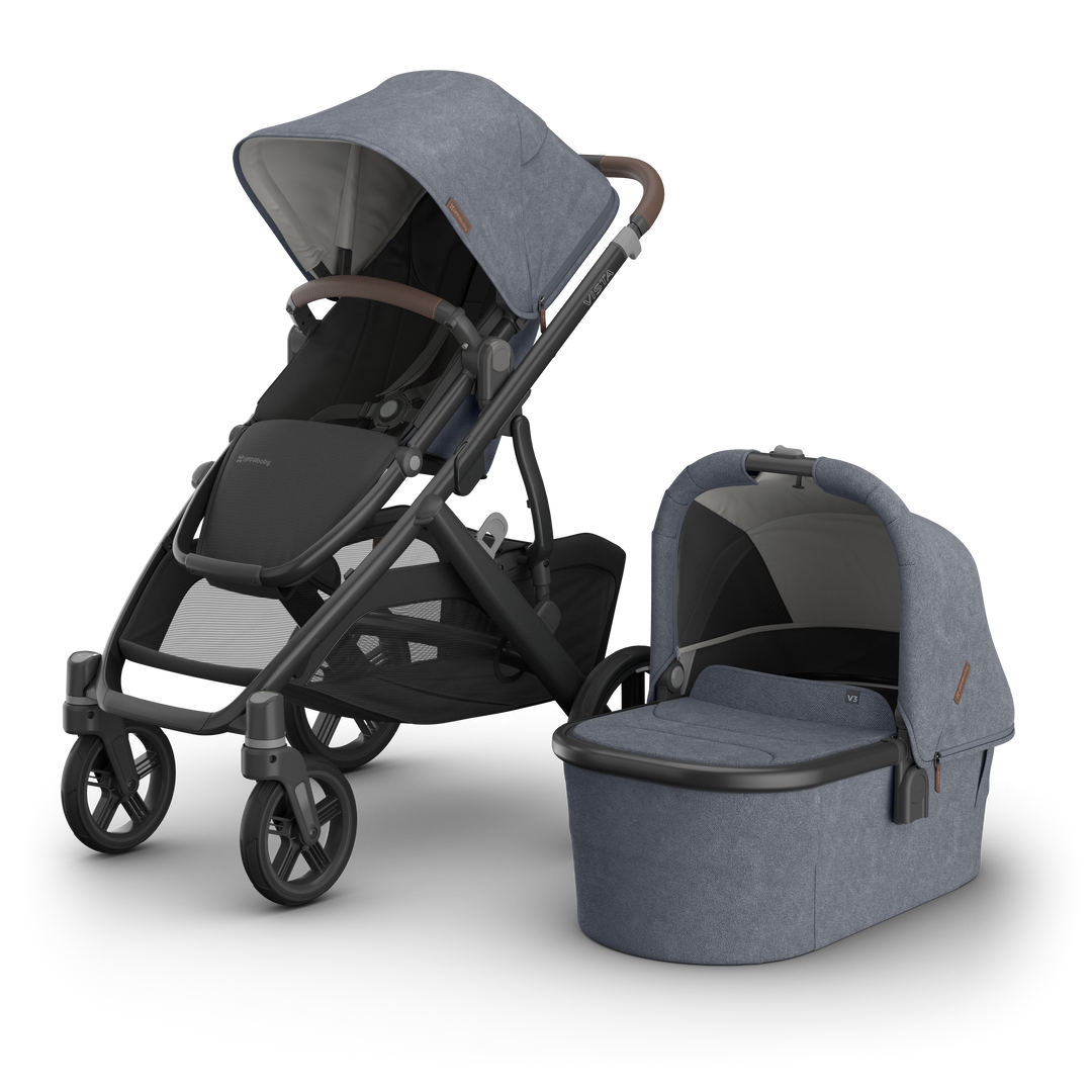 UPPAbaby VISTA V3 With Bassinet - Julian(Dusty Blue Melange)