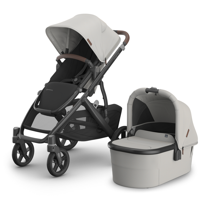 UPPAbaby VISTA V3 With Bassinet - Pearl Grey Jacquard/Carbon (Savannah)