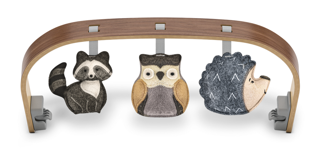 UPPAbaby Mira Bouncer Forest Fun Toy Bar – Grey | Walnut Wood