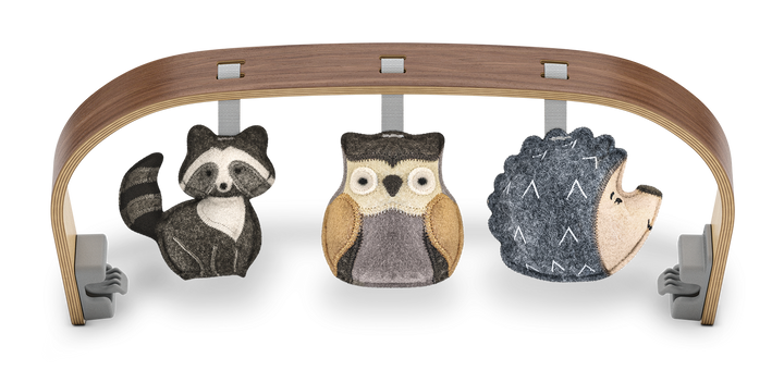 UPPAbaby Mira Bouncer Forest Fun Toy Bar – Grey | Walnut Wood