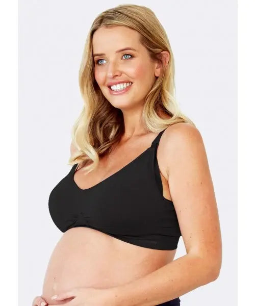 Mamaway Responsive Antibacterial Seamless Maternity & Nursing Bra - Black
