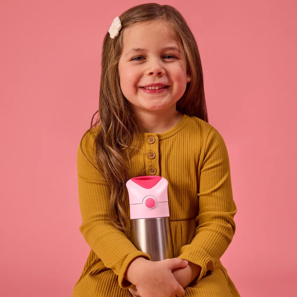 B.Box Insulated Drink Bottle 350ml - flamingo fizz