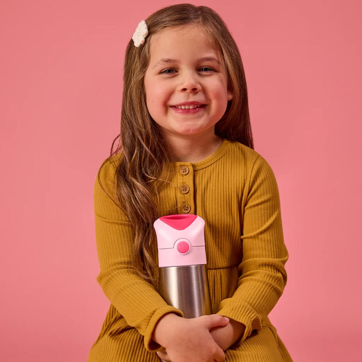 B.Box Insulated Drink Bottle 350ml - flamingo fizz
