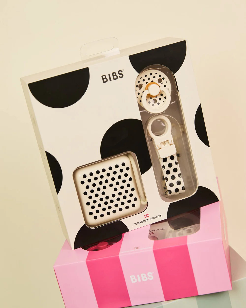 BIBS Gift Set, Soothe & Go - Polka Ivory/Black