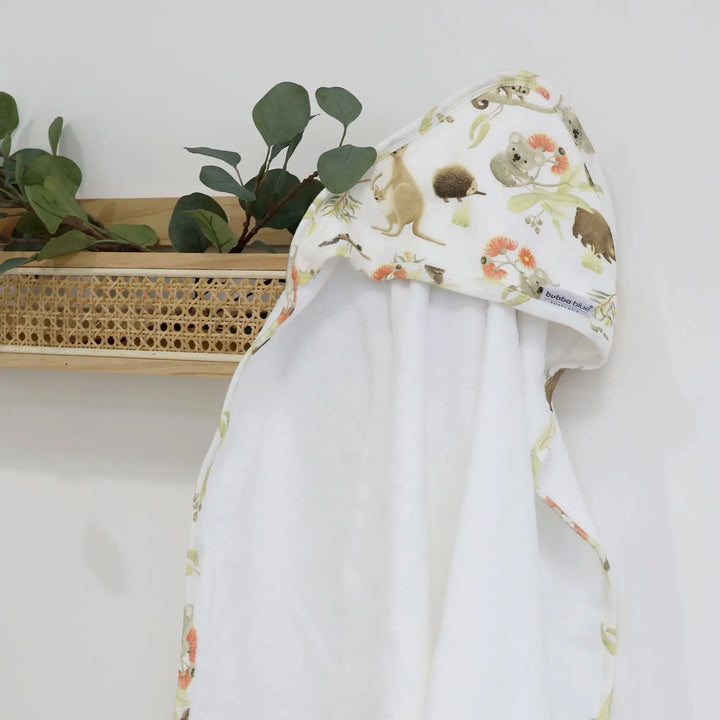 Bubba Blue Aussie Animals Hooded Towel - OATMEAL