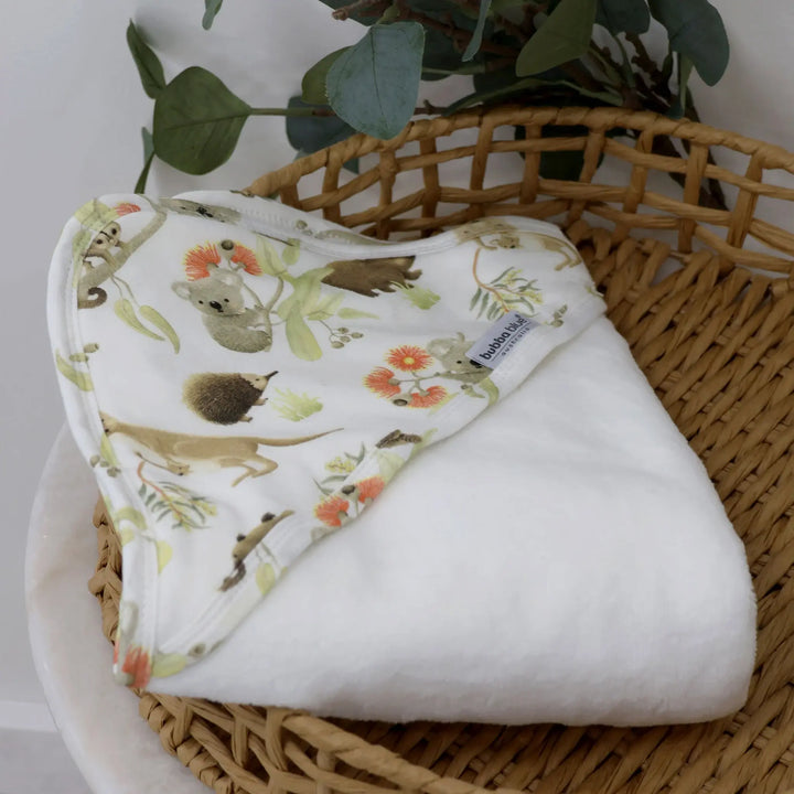 Bubba Blue Aussie Animals Hooded Towel - OATMEAL