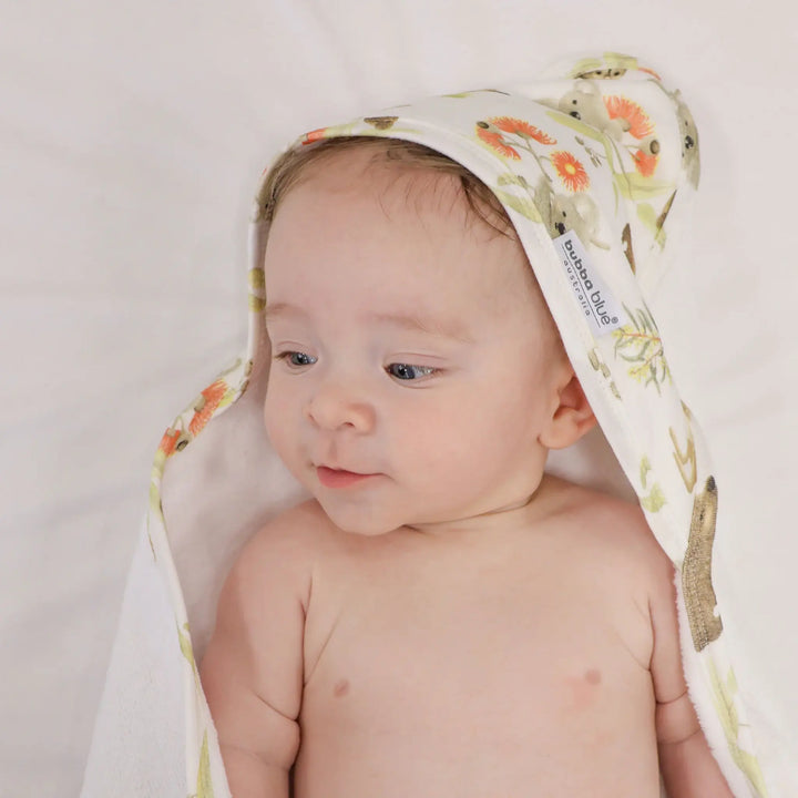 Bubba Blue Aussie Animals Hooded Towel - OATMEAL