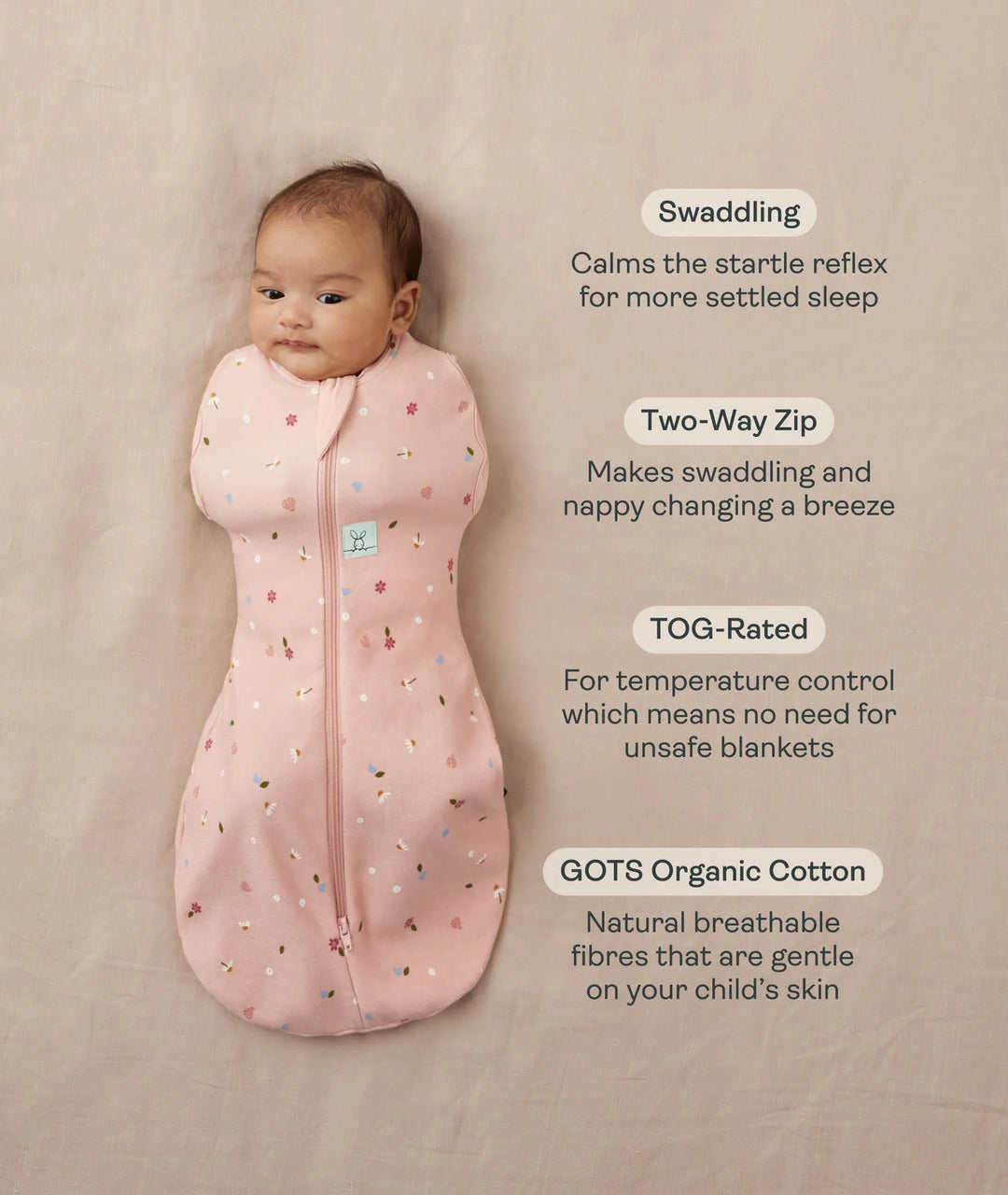 ergoPouch Cocoon Swaddle Bag 3.5 TOG -   Petite Pretzel
